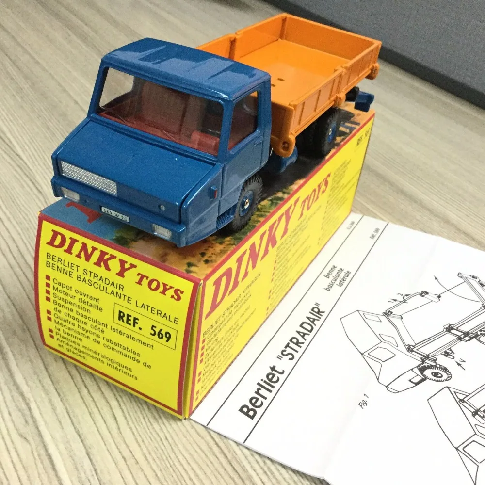 1/43 Atlas Dinky Toys 569 Berliet Stradair BENNE BASCULANTE LATERALE CAR MODEL